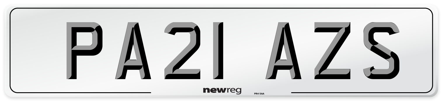 PA21 AZS Number Plate from New Reg